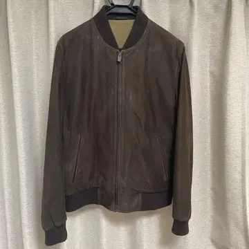 던힐 스웨이드 가죽 MA-1 블루종 M 사이즈