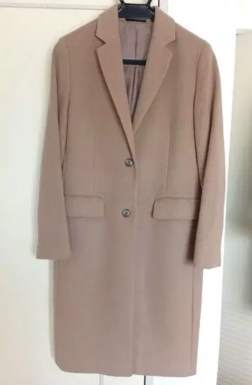 유니클로 울 캐시미어 체스터 코트 롱 코트 카멜 브라운 L