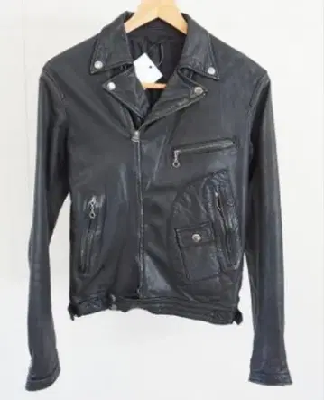 더 빔즈 블랙 가죽 더블 라이더스 S 빔즈 천연 가죽