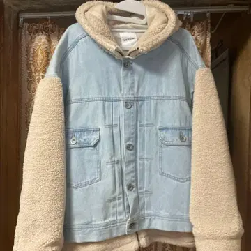 LEPSIM 데님 보아 플리스 자켓