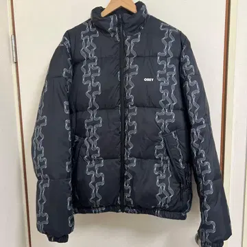 OBEY 블랙 다운 자켓 리버서블