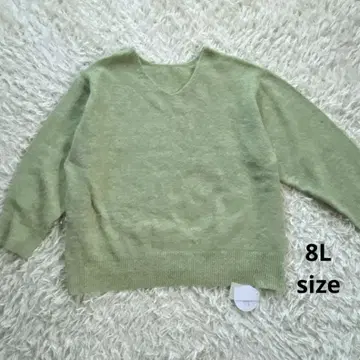 니센 새상품 머신 워셔블 V넥 긴팔 스웨터 8L 빅 사이즈