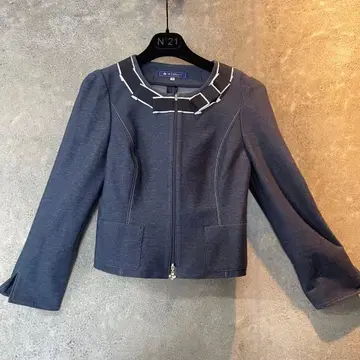 엠즈 그레이시 자켓 노카라 리본 까멜리아 W지퍼 M