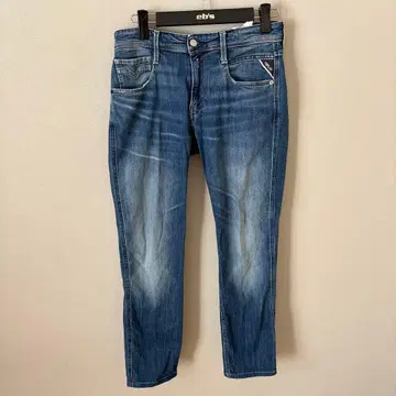 REPLAY 블루 스트레치 데님 청바지 팬츠