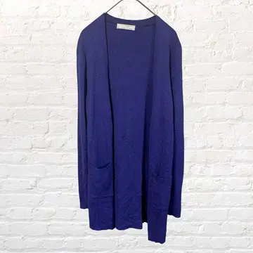 12171 더마 컬렉션 캐시미어 혼방 롱 가디건 블루 S 구제 의류
