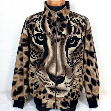 er12 레오파드 무늬 블루종 애니멀 올 패턴 남성용 L 상당