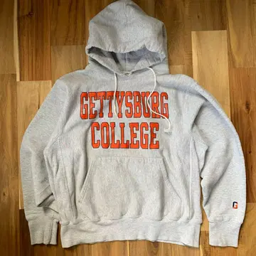 USA제 빈티지 칼리지 로고 후드티 리버스 타입 헤비 코튼 그레이 S