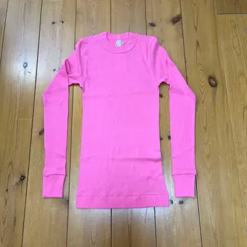 홈스펀 골지 크루넥 풀오버 핑크