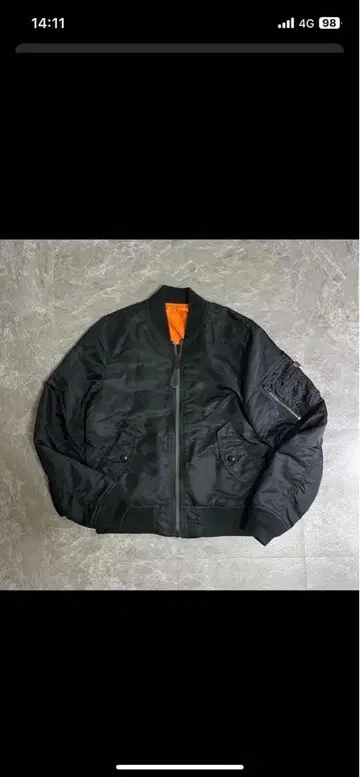 MA-1 블랙 자켓 오렌지 안감