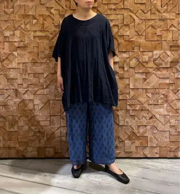 파드칼레 사라사 프린트 와이드 팬츠