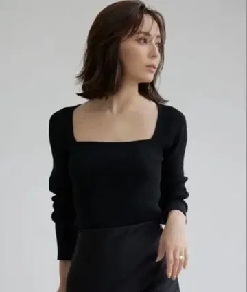 anuans 캐시미어 블렌드 데콜테 리브 니트 풀오버