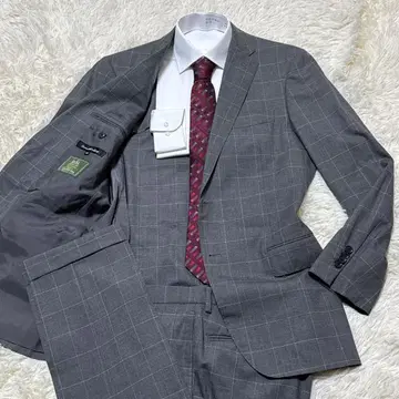 그린 라벨 릴랙싱 x 레다 수트 상하의 윈도우펜 그레이 48