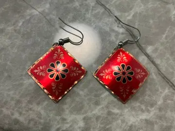 에스닉 잡화 마름모 귀걸이