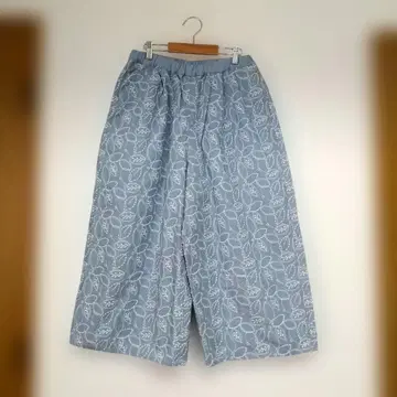 grin 자수 와이드 팬츠