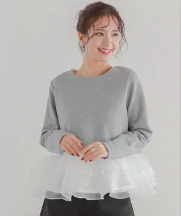 오간자 프릴 레이어드 맨투맨