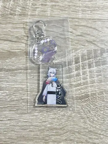 컬러풀 피치 도누쿠 한여름 복숭아 축제 풍경 아크릴 키링