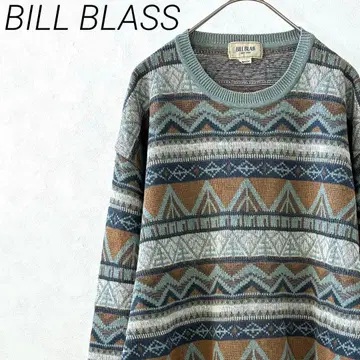 BILL BLASS 90s 니트 스웨터 보더 구제 의류 빈티지