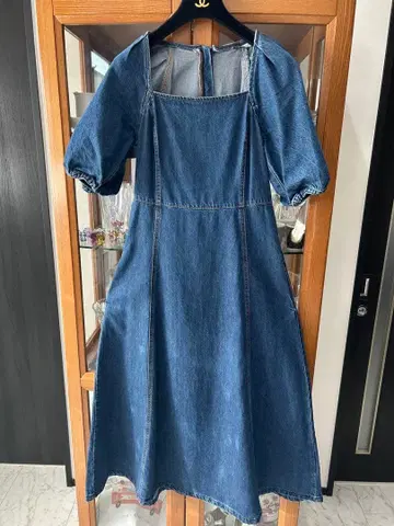 ZARA#데님 퍼프 슬리브 A라인 원피스, S ~ M 사이즈 정도.