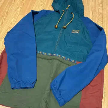 L.L.Bean 후드 부착 나일론 자켓 하프 지퍼
