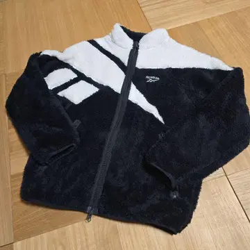 Reebok 플리스 자켓 M 블랙/화이트