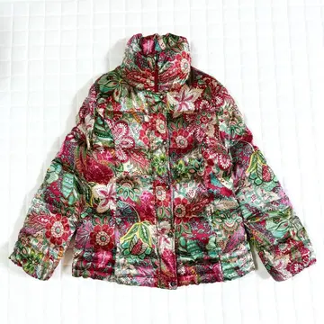 새상품급 슈퍼 뷰티 다운 자켓 꽃무늬 보타니컬 사이즈 40 M