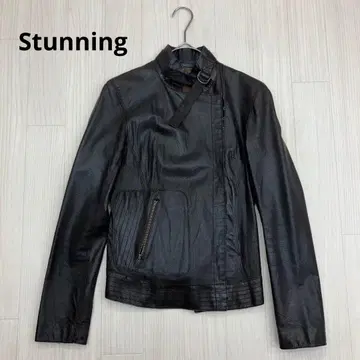 Stunnig Lure 고트스킨 가죽 라이더 자켓