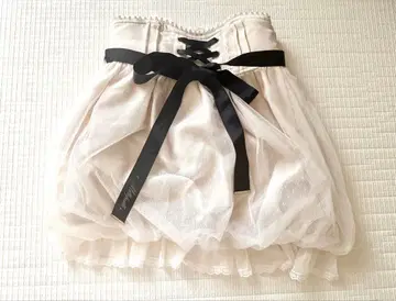 LIZLISA 리즈리사 튤 벌룬 스커트 치마바지 화이트