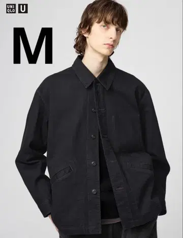 UNIQLO U 오버 사이즈 컬러 데님 자켓 블랙 M