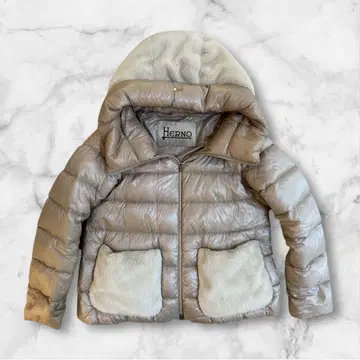 HERNO 후드 부착 다운 자켓 베이지 사이즈 42