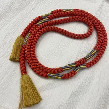 6649 오렌지 허리띠 순수 실크 쥐어짜기 후리소데 연보라 금