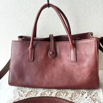 천연 가죽 토트백 다크 브라운 3way