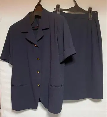 네이비 반팔 셋업 스커트 13호 B88 W69 H94 버블 쇼와