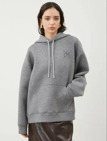 로고 아플리케 종이상자 후디 [ 손세탁 가능 ] 그레이 미라 오웬