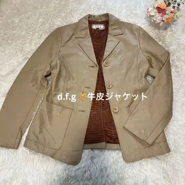 [ 새상품급 ] d.f.g 소가죽 가죽 자켓 양쪽 사이드 포켓 M 사이즈