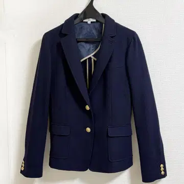 나라 까미체 블레이저 골드 버튼 엠블럼 자수 네이비 블레이저 자켓