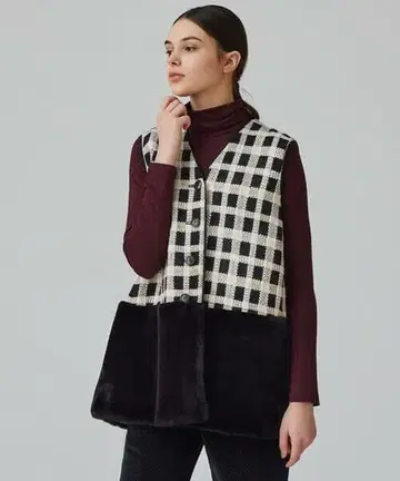 새상품 tomorrowland 타타 셰퍼드 퍼 페플럼 베스트