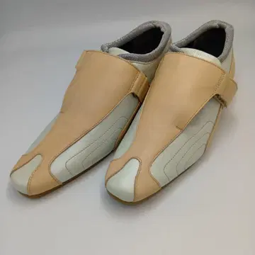 197 베이지와 스카이블루 가죽 슬립온