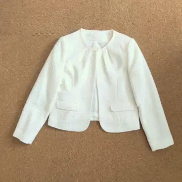 노카라 자켓 화이트 트위드 11호