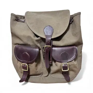 SLOW 카키 백팩 가죽