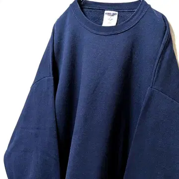 저지 무지 맨투맨 트레이닝복 네이비 색 XL 구제 의류 두꺼운