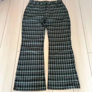 X-girl 체크 무늬 플레어 팬츠