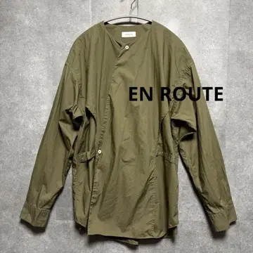 EN ROUTE 유나이티드 애로우즈 디자인 노카라 셔츠 사이즈 1 카키