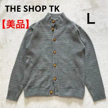 THE SHOP TK 니트 가디건 편직  버튼 스탠딩 칼라