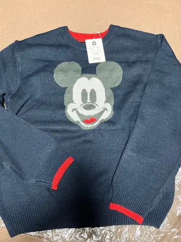 [ 새상품 ] 미키마우스 니트 스웨터 긴팔 네이비