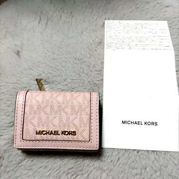 MICHAEL KORS 핑크 3단 폴더형 지갑