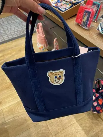 러브러리 바이 페이러 올드 테디 와펜 토트백 네이비 스몰