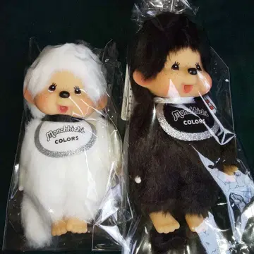 몽치치 봉제 인형 화이트 블랙 세트