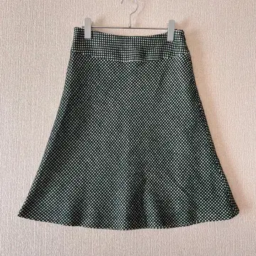 SPB 월드/플레어 스커트 그린 x 화이트 안감 부착