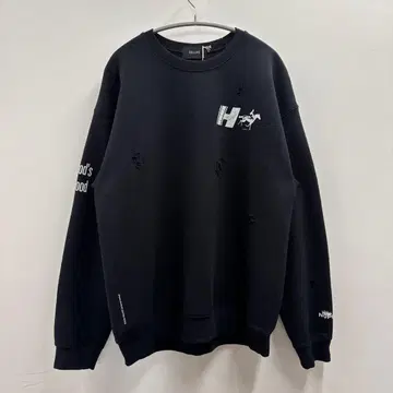 [ DELUXE ] NOPE 콜라보 맨투맨 블랙 XL