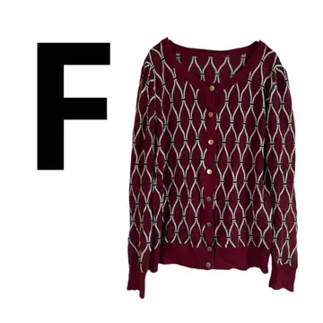 한정 수량 기하학 패턴 메리노울 가디건 [ F ] 여성용